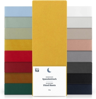 Blumtal® Mikrofaser Spannbettlaken 100x220 cm 2er Set - Oekotex zertifiziertes Bettlaken 100x220 - Leintuch 100x220 - Spannbettuch 100x220 cm - Spannleintuch 100x220 - Bettlaken Gelb - Spicy Mustard