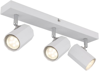 Deckenleuchte, weiß, Strahler verstellbar, L 39 cm