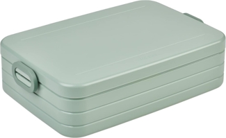 Mepal - Lunchbox Take a Break Large - Brotdose To Go - Für 4 Sandwiches oder 8 Brotscheiben - Meal Prep Box - Essensbox mit Unterteilung - Spülmaschinenfest - 1500 ml - Nordic Sage