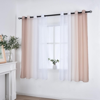 Gardinenbox Gardine, Ösen (2 St), transparent, Voile, Farbverlauf Vertikal »Modena« Voile Raffhalter 10000183
