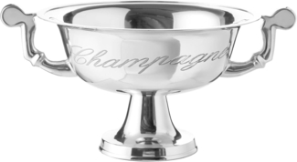 riess-ambiente Sektkühler CHAMPAGNE 65cm silber · Flaschenkühler für Wein, Sekt & Champagner, Aluminium · Getränkekühler in Pokal-Form · mit Standfuß & Aufschrift