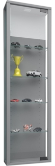 VCM Wandvitrine Stano 911788 Silber H. 115 x B. 33 x T. 18 cm
