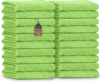 NatureMark 20er Spar-Pack Frottier Gästetücher, 30x50 cm, 100% Baumwolle, Apfel grün