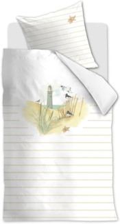 Marjolein Bastin Renforcé Bettwäsche Summer Ti Natural 155X220 155x220 cm + 1 x 80 x 80 cm 1 Bettbezug, 1 Kissenbezug Natur