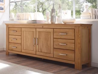 Sideboard Viterbo 220 x 85 x 47 cm Wildeiche teilmassiv Anrichte Kommode