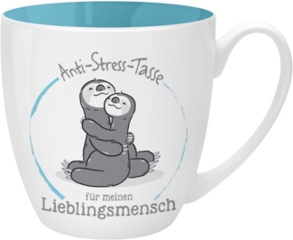 Gruss und Co , Knochenporzellan, 46268 Anti-Stress Tasse Lieblingsmensch, 45 cl, Geschenk, Teetasse, Blau
