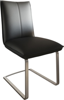 Freischwinger Lelio-Flex Echt-Leder Schwarz Freischwinger flach Edelstahl Taschenfederkern