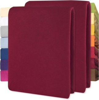 CelinaTex Jersey Spannbettlaken Lucina für Kids 60x120-70x140 cm Bordeaux rot 100% Baumwolle gekämmt superweich Oeko-TEX