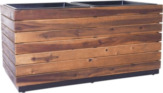 VIVANNO Pflanzkübel Holz MAXI Kasten, Braun Gestreift 85x43x41 cm