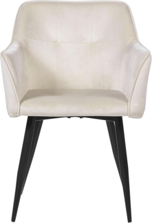 Esszimmerstuhl 2er Set JASMIN Samtstoff Creme