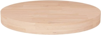 vidaXL Runde Tischplatte Ø30x4 cm Unbehandeltes Massivholz Eiche 342907