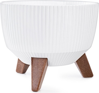 KONZEPT Blumentopf Pflanzschale 24/29cm Blumentopf mit Füßen, mit Wasserabfluss-Einsatz, wetterfest & UV-beständig, Übertopf für Innen & Außen