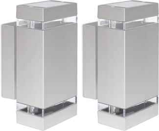 SSC-LUXon LED Außen-Wandleuchte Wandleuchte Up Down Aussenlampe IP44 grau mit LED GU10 5W neutralweiß, Neutralweiß