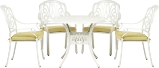 Gartentisch Set ANCONA Metall 90x90x72 cm Weiß