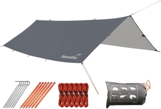 Skandika Sonnensegel XL 5x3 m, Sonnenschutz rechteckig, wasserdicht, UPF 50+, 3000 mm Wassersäule, Heringe, Regenschutz für Campen, Balkon, Garten