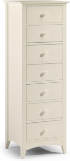 Die schmale Kommode Cameo von Julian Bowen mit 7 Schubladen in Steinweiß ist eine elegante und praktische Aufbewahrungslösung