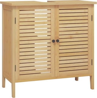 EUGAD Waschbeckenunterschrank Unterschrank Badezimmerschrank Waschtisch Badschrank mit 2 Türe 60 x 30 x 60 cm Bambus