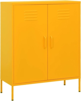 vidaXL Lagerschrank Sideboard Kommode Anrichte Stahlschrank Schrank Beistellschrank Mehrzweckschrank Bücherschrank Standschrank Senfgelb 80 x 35 x 101,5 cm Stahl
