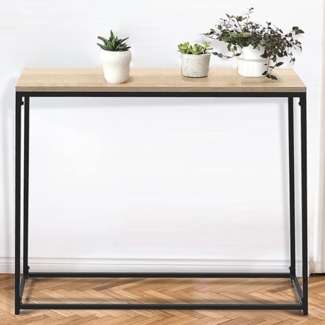 BAKAJI Konsole für Eingang, Wohnzimmer, schmaler Tisch aus Holz und Metallrahmen, Standard