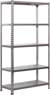 Simon Rack Schwerlastregal, 1800 x 800 x 300 mm, Bis 70 kg Belastbar, 5 Verstellbare Ablagen, Kellerregal, Lagerregal, Verzinkt - Ecoclick