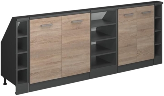 Dachschrägenschrank-Set Rion Sonoma/Anthrazit 5er Set Vicco