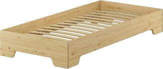 Kastenbett 90x190 stabiles Gästebett mit wählbarem Zubehör V-60.56-09-190Federleisten