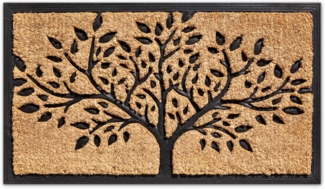 matches21 HOME & HOBBY Fußmatte Kokosmatte Baum 45x75 cm als aussen Sauberlaufmatte, rechteckig, Höhe: 20 mm, Rutschfeste Kokos-Türmatte als Outdoor Schmutzfangmatte