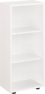 KOMTO Bücherregal Lumo 40 cm Weiß Regal mit 3, 4 or 6 Ebenen und Höhenverstellbare, Regale Standregal Aufbewahrungsregal Bookshelf