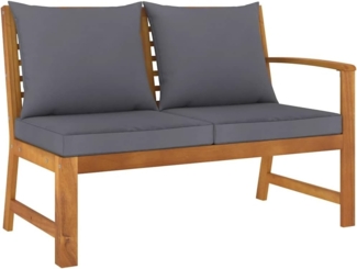 vidaXL Gartenbank 114,5 cm mit Dunkelgrauem Kissen Massivholz Akazie 311839