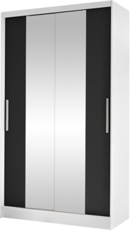 Schiebetürenschrank Margite II (Farbe: Weiß / Schwarz)