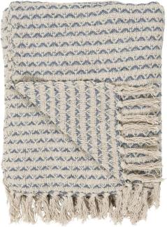 Decke Plaid Kuscheldecke Wohndecke Blau Creme 130x160 cm Ib Laursen 65008-13