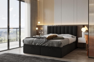 TRADA Boxspringbett BOND mit Taschenmatratze - Elegant Polsterbett mit Zwei Bettkasten (Bett + Materatze), mit zwei Bettkasten - mit Funktion, die das Bettenmachen erleichtert