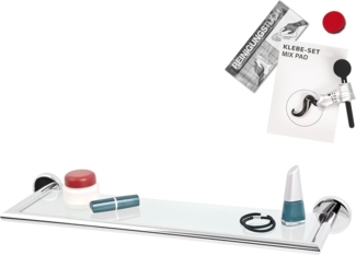 bremermann Wandregal Bad-Serie LUCENTE - Glasablage inkl. Klebeset, aus Glas