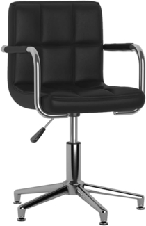 vidaXL Esszimmerstuhl Drehbar Schwarz Kunstleder, Drehbar [3088093]