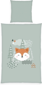 Herding Kinderbettwäsche Kinder-Wendebettwäsche "Nordic Forest", Renforcé, Renforcé Motiv: Wald