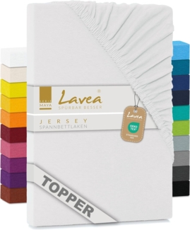 Lavea Spannbettlaken Maya, in Gr. 60x140, 90x200, 120x200, 140x200, 180x200 oder 200x220 cm, Baumwolle, Gummizug: rundum, (1 Stück), Jersey Spannbetttuch für Topper, Boxspring- und Wasserbetten