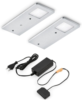 Naber Unterbauleuchte Menta LED 7061262 2er-Set edelstahlfarbig
