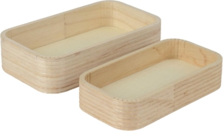 Kaemingk Dekokorb, Aufbewahrungsbox 17-19cm Holz 2er Set Natur / Braun