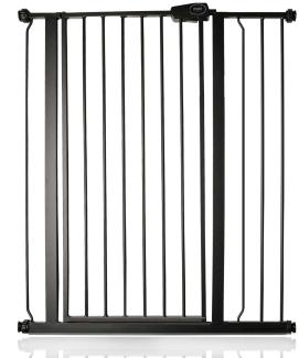 Safetots Extrahoher Metall-Sicherheitsgitter, Druckmontage, 87.9cm - 95.5cm, Mattschwarz, 104cm Höhe, Extrahohe Treppengitter, Gitter für hohe Babys, Einfache Installation