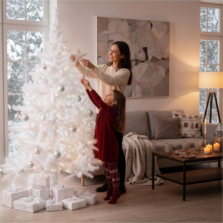 Künstlicher Weihnachtsbaum Weiß Kunststoff 180cm