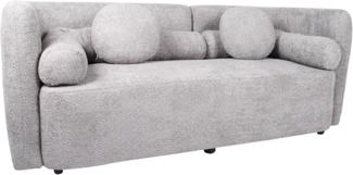 riess-ambiente 3-Sitzer ART DECO 200cm grau · gepolsterte Retro Couch aus Bouclé inkl. Kissen, Einzelartikel 1 Teile, Sofa · Schaumstoff Polsterung · Rundum-Bezug · abgerundete Ecken