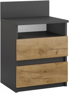 Nachttisch Monty Anthrazit/Goldkraft Eiche 32.3 x 59.1 cm Vicco