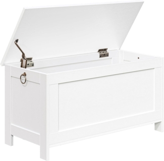 HOOBRO Truhen, Sitzbank mit Stauraum, Spielzeugtruhe mit Deckel, Schuhbank, Sitztruhe, Aufbewahrungstruhe, Robust, Sicherheitsscharniere, Schlafzimmer, Wohnzimmer, 75 cm, Weiß EWT75CW01G1