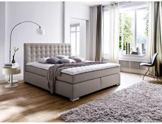 Boxspringbett Lenno - Kunstleder Schlamm H2&H3 180x200 cm