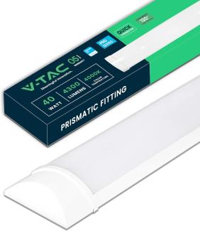 V-TAC Feuchtraumleuchte LED 120 CM - 40W - mit Samsung Chip - Rechteckige Lampe 4300 Lumen IP20 für Wand, Garage, Shop - LED Röhre - Prismatische Deckenleuchte LED - Licht 4000K Neutralweiß