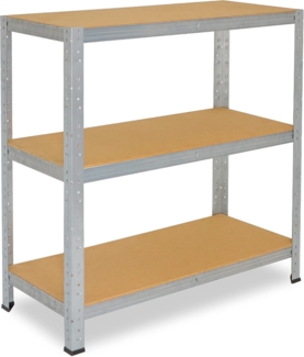 shelfplaza HOME 90 x 45 x 40 cm Schwerlastregal in grau-verzinkt mit 3 Böden und 175 kg Traglast pro Boden
