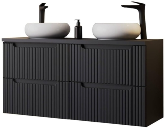 Doppelwaschtisch Skelbolu 120x72x40 cm Schwarz [en. casa]