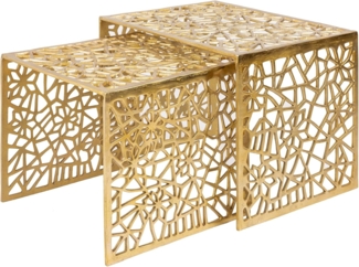 riess-ambiente Couchtisch ABSTRACT 50cm gold (Set, 2-St), Wohnzimmer · Metall · eckig · Modern Design