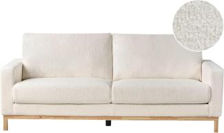 2-Sitzer Sofa Bouclé weiss hellbraun SIGGARD