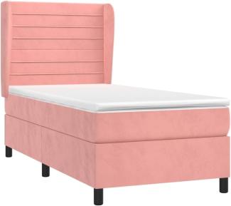 vidaXL Boxspringbett mit Matratze Rosa 90x190 cm Samt 3129248